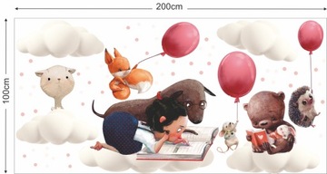 НАКЛЕЙКИ НА НАСТЕНУ КНИГИ ЧТЕНИЕ 100x200см BO