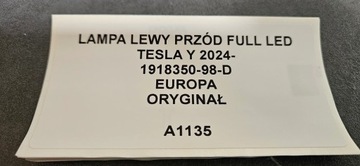 фото thumb №13, Лампа лівий перед повний led tesla y juniper 24-європа оригінал 1918350-98-d