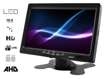 Автомобильный монитор ЭКРАН 7 дюймов AHD HD 4PIN С РАМКОЙ 12В 24В