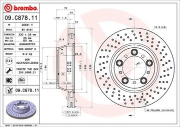 фото thumb №3, Brembo 09.c878.11 диск тормозная
