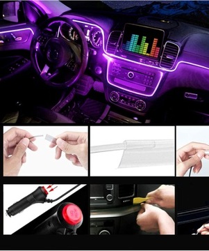 фото thumb №11, Оптоволокно led do автомобиля elwire освещение rgb фоновый app блютуз 6m