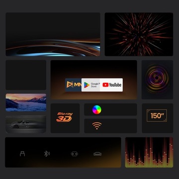 4K DLP PROJEKTORA ŻYWOTNOŚĆ LAMPY 30000HS 2200CVIA Chromecast REMOTE WIFI