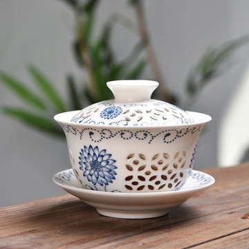Керамическая чайная чашка Gaiwan с крышкой.