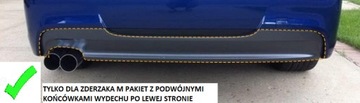 фото thumb №12, Диффузор задний бампера m набор 2005-2012 чёрный блеск для bmw e90 e91