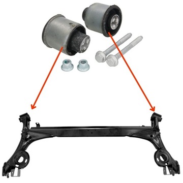 фото thumb №1, Рама балка підрамник візок зад + 2x втулки vw golf 4 iv vw golf 5 jetta bora