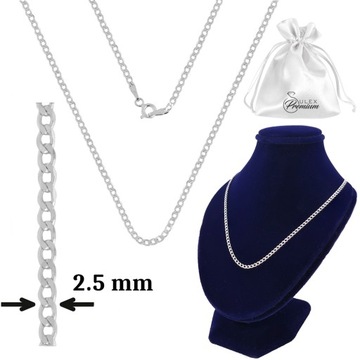 Серебряная цепочка 925 Elegant PANCER для подвесок |70 см x 2,5 мм