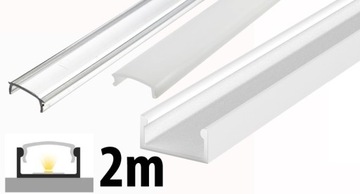 2mb Profil ALUMINIOWY nawierzchniowy typ A P4-1 biały do taśm led + KLOSZ