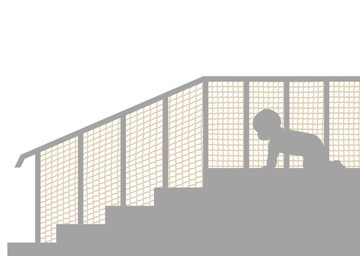Mocna siatka do zabezpieczenia schodów balustrady beżowa ochrona dziecka