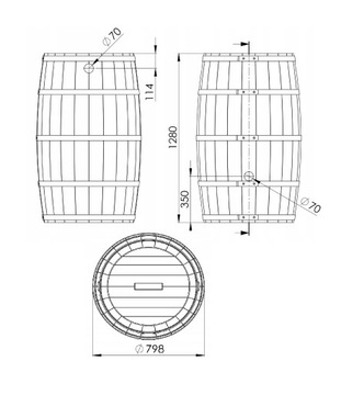Бак 500L Biobarrel500 с баррелем под одаж серой дождевой воды