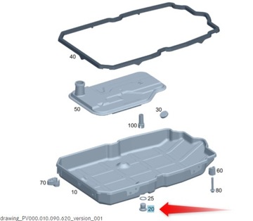 ВИНТ СЛИВА МАСЛА ТРАНСМИССИИ 722.9 MERCEDES 7GEAR N000908012009