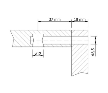 Śruba młoteczkowa złącze M8x60 nakrętka wałeczkowa
