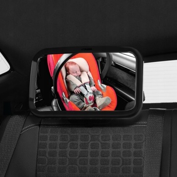 Автомобильное зеркало размера XXL на 360 градусов для наблюдения за ребенком во время путешествия в машине.