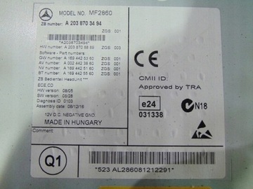 фото thumb №2, Mercedes clc cl203 08-11 радіо радіопрогравач