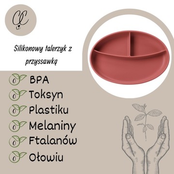 Talerzyk silikonowy z przyssawką dla dzieci rust BLW 6m + Chichi