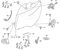 фото thumb №16, Набор ремонтный лампы передней фара ушки skoda superb ii 08-13 левый
