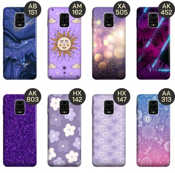ETUI DO XIAOMI REDMI NOTE 9 PRO WZORY FIOLETOWE FIOLET KSZTAŁTY OBUDOWA