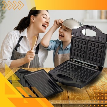OPIEKACZ TOSTER GOFROWNICA GRILL 3w1 DO KANAPEK TOSTÓW SANDWICH PANINI