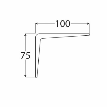 UCHWYT WSPORNIK KĄTOWNIK PODPÓRKA POD PÓŁKĘ PÓŁKI BIAŁY METALOWY 100x75 MM