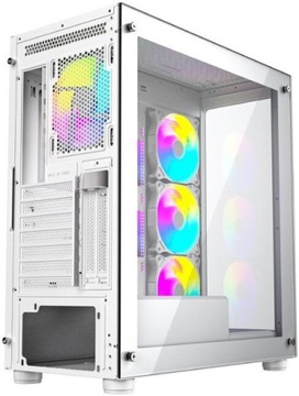 БЕЛЫЙ ИГРОВОЙ ЕМКОСТЬ ЦВЕТНАЯ RGB ВЕНТИЛЯТОРЫ ОКНО РАСШИРЕННЫЙ ATX