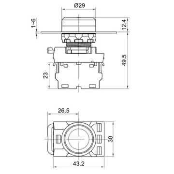 Кнопка с красной подсветкой NYG3-LB