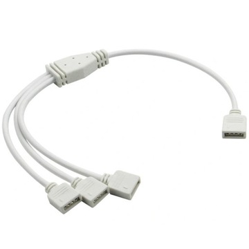 Adapter do taśm LED RGB 4pin na 3 gniazda biały 30 cm rozdzielacz