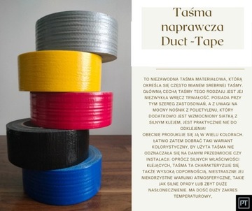 Taśma oznaczeniowa naprawcza duct tape 48mm 45m uniwersalana czerwona