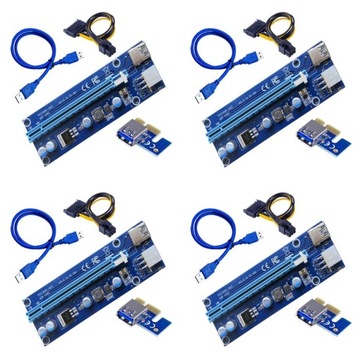 Набор из 4 переходников USB 3.0 PCI-E, 1x-16x 6PIN SATA