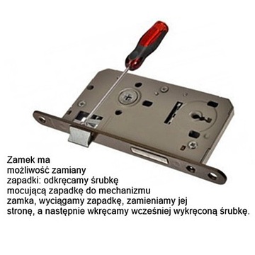 Zamek 90/22 wpuszczany do furtki drzwi wąski JANIA