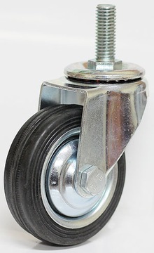 KOŁO OBROTOWE SKRĘTNE GUMA KÓŁKO 100 mm GWINT 12mm