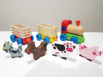 ДЕРЕВЯННЫЙ ПОЕЗД С ЖИВОТНЫМИ, ЛУЧШИЙ для детей 2-3 лет - ОТЛИЧНЫЙ ОТПРАВЛЕНИЕ!!!