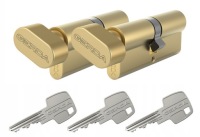 Дверная вставка с замком и ручкой Gerda 45/45, комплект из 3 ключей, прочная латунь