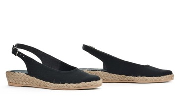 Espadryle płaskie odkryte czarne 38