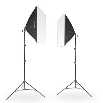 Студийный набор: 2 шт. SOFTBOX 40x40, штатив со светодиодной лампой