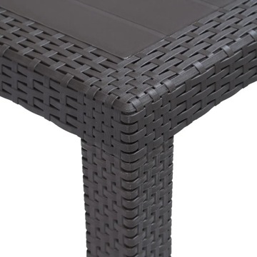 vidaXL Stół ogrodowy, 220x90x72 cm, plastikowy, brązowy