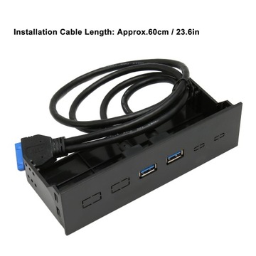 5,25-дюймовая передняя панель, 2 порта USB, оптический привод, USB 3.0–19 на передней панели