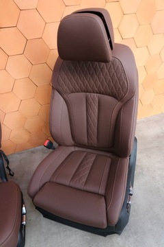 фото thumb №9, Bmw x5 g05 lci салон сидіння диван обшивки merino коричневе 3 rzędy вентиляція