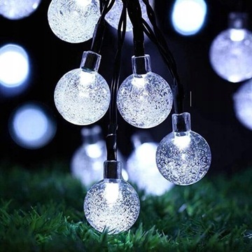 СОЛНЕЧНАЯ САДОВАЯ ГИРЛЕНД-СВЕТИЛЬНИК 50 LED Холодная 9,5м