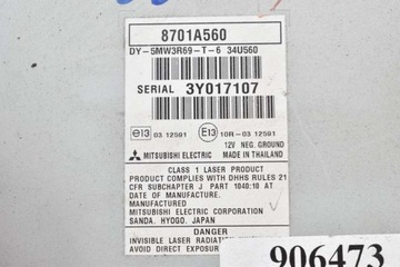 фото thumb №6, Радио радиопроигрыватель cd 8701a560 mitsubishi asx 1 i рестайлинг 12-16