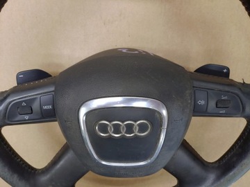 фото thumb №15, Кермо + подушка безпеки мультифункція пелюстки шкіра audi a6 c6 роки 2004-2008