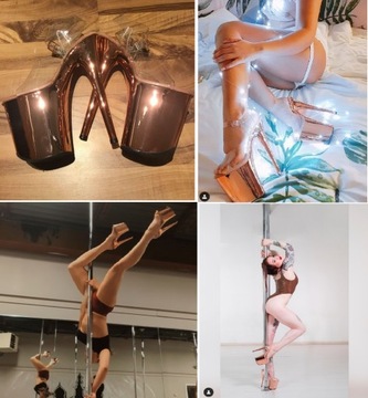 ЖЕНСКИЕ ТУФЛИ НА ПЛАТФОРМЕ ЗОЛОТЫЕ СЕКСУАЛЬНЫЕ КАБЛУКИ SexyHeels 20 СМ, размер 37