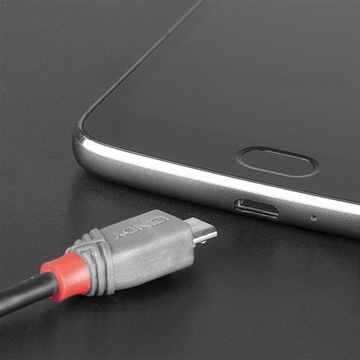 Lindy 36890 USB 2.0 Type C — линейный кабель Micro B Anthra — 0,5 м