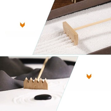 KREATYWNE RĘKODZIEŁO Z GRABIAMI STÓŁ DO PIASKU MINI GRABIE MINIATUROWE ZEN
