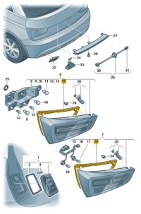 фото thumb №1, Прокладка лампы задняя левая audi a1 aso оригинал