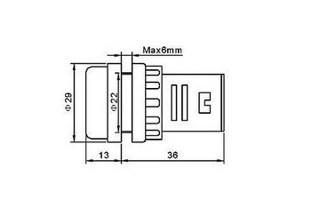 Amperomierz tablicowy LED cyfrowy 28mm 0-100A blue