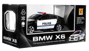 Полицейская машина BMW x6 для детей 8+ Полицейская на дистанционном управлении 1:24 Петух-фары