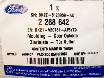 фото thumb №10, Планка перша лівого бік transit custom 18- оригінальний номер