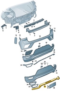 фото thumb №1, Диффузор заднего бампера volkswagen t-roc оригинал