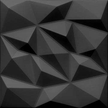 Стеновые панели 3D BRYLANT черные, кессон, 8 шт.