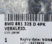 фото thumb №5, Панель отделочный рамы сиденье audi a4 a5 a6 оригинальный 8w0881325d4pk