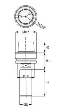 ДЕРЖАТЕЛЬ HSK63F С ХВОСТОВИКОМ D30 H70 ДЛЯ ГОЛОВОК